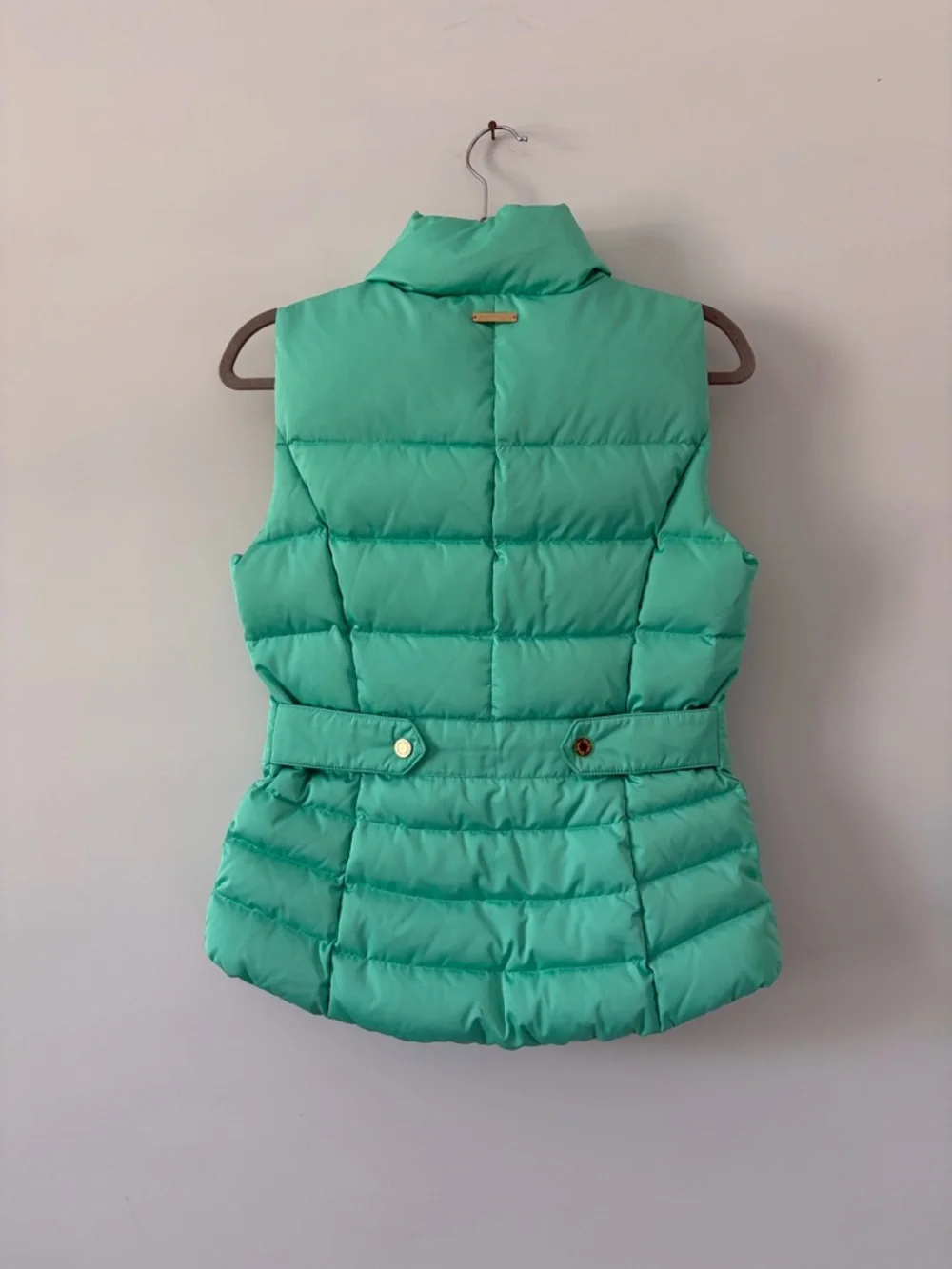 Lilly Pulitzer Isabelle Teal Green Sleeveless Down Filled Puffer Vest S - Picture 7 of 12